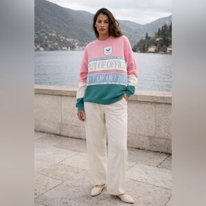 YLLW The Label OOO Club Oversized Sweatshirt Pink Colorblock XXL